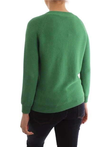 MAGLIA GIROCOLLO IN PURO COTONE IN TINTA UNITA DONNA VERDE