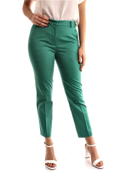 PANTALONI CHINO IN RASO DI COTONE DONNA VERDE