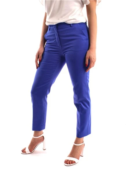 PANTALONI CHINO IN RASO DI COTONE DONNA BLU