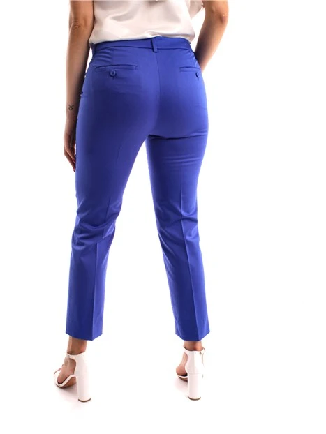 PANTALONI CHINO IN RASO DI COTONE DONNA BLU