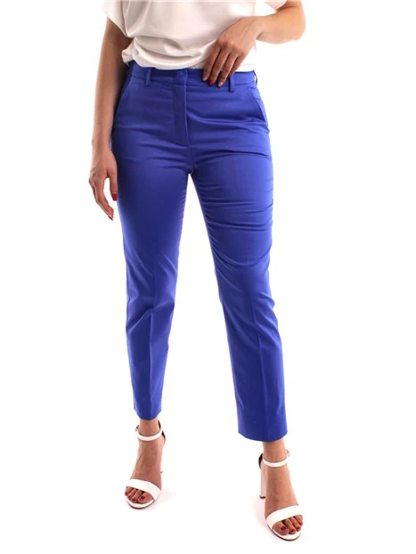 PANTALONI CHINO IN RASO DI COTONE DONNA BLU