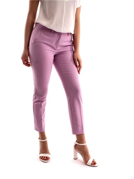 PANTALONI CHINO IN MISTO VISCOSA DONNA LILLA