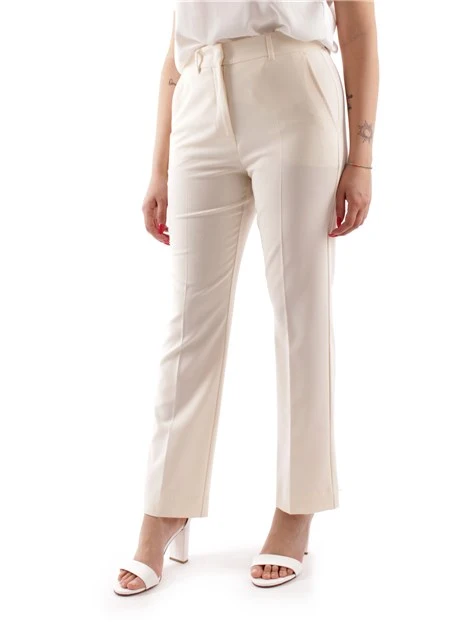 PANTALONI CHINO CON PIEGA STIRATA DONNA BIANCO