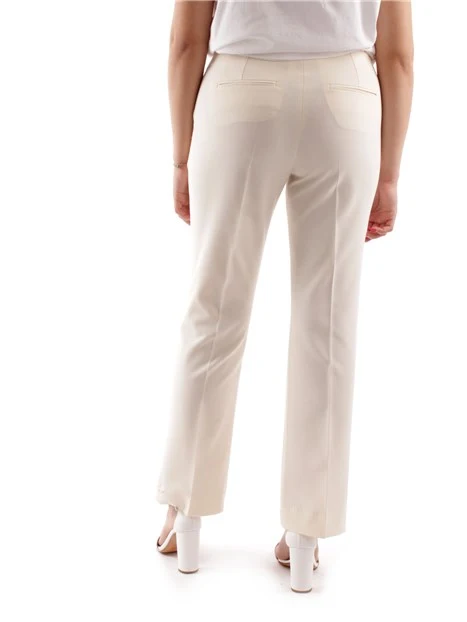 PANTALONI CHINO CON PIEGA STIRATA DONNA BIANCO