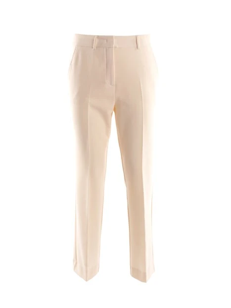 PANTALONI CHINO CON PIEGA STIRATA DONNA BIANCO