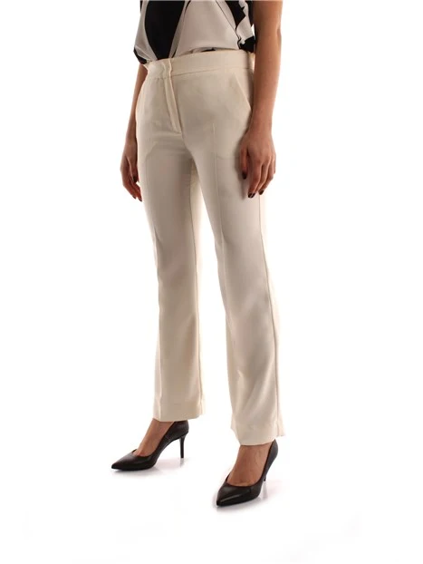 PANTALONI A ZAMPA ART.365 FLARE DONNA BIANCO