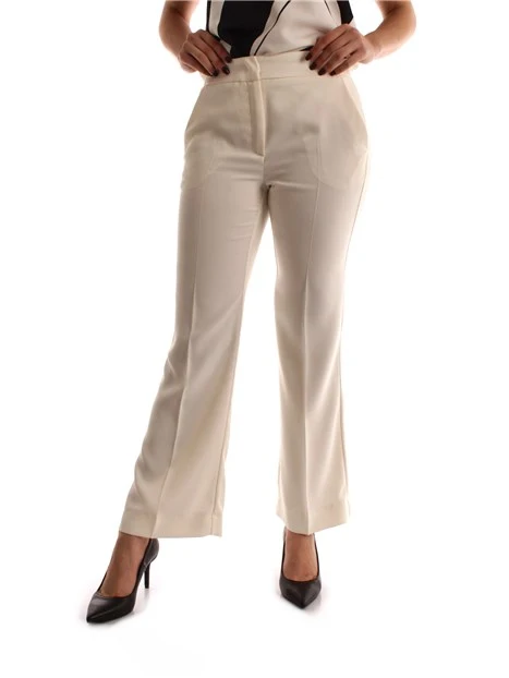 PANTALONI A ZAMPA ART.365 FLARE DONNA BIANCO