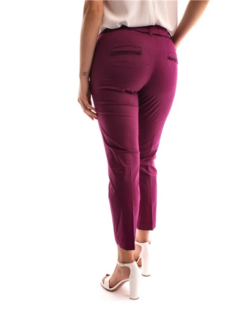 PANTALONI CROPPED CON NAPPINE DONNA VIOLA