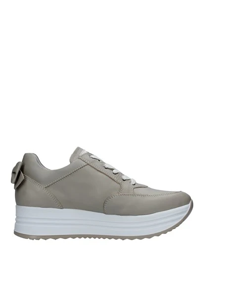 SNEAKERS PLATFORM CON FIOCCO E ZIP DONNA BEIGE