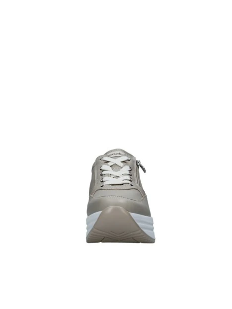 SNEAKERS PLATFORM CON FIOCCO E ZIP DONNA BEIGE