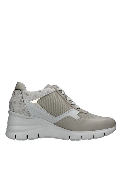 SNEAKERS LOGATE CON ZIP LATERALE DONNA BEIGE