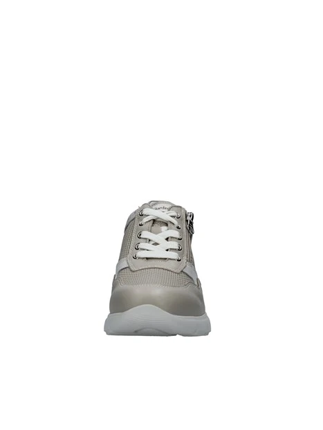 SNEAKERS LOGATE CON ZIP LATERALE DONNA BEIGE