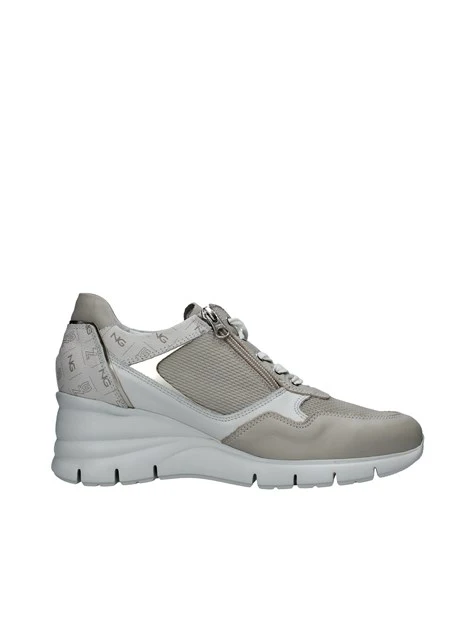 SNEAKERS LOGATE CON ZIP LATERALE DONNA BEIGE