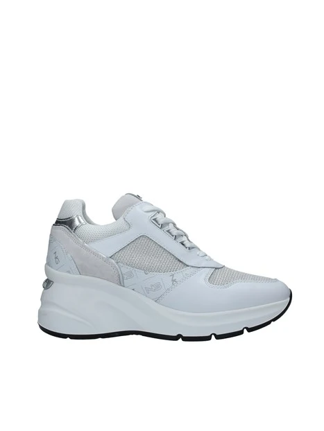 SNEAKERS PLATFORM LOGATE CON LACCI DONNA BIANCO