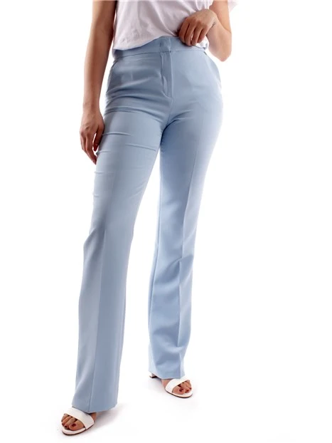 PANTALONI A SIGARETTA CON PIEGA STIRATA DONNA AZZURRO