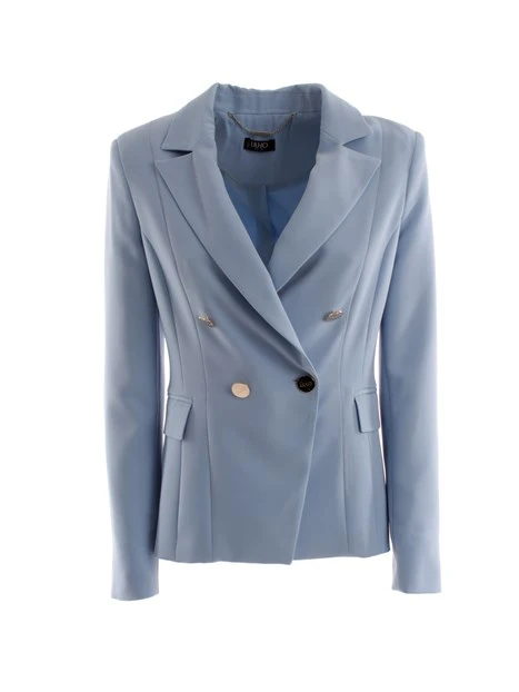 GIACCA BLAZER DOPPIOPETTO IN TESSUTO TECNICO DONNA AZZURRO