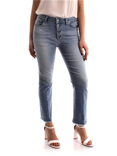 JEANS CROPPED IN DENIM DONNA BLU