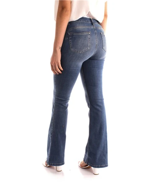 JEANS A ZAMPA IN DENIM E MISTO COTONE DONNA BLU SCURO