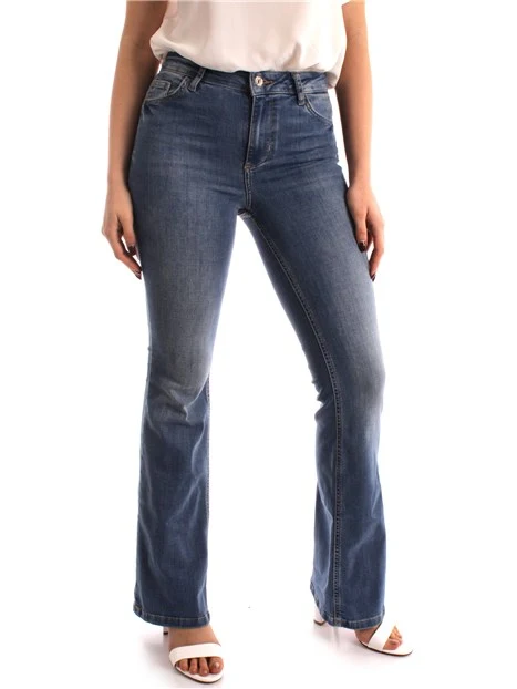 JEANS A ZAMPA IN DENIM E MISTO COTONE DONNA BLU SCURO