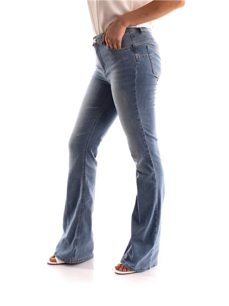 JEANS A ZAMPA IN DENIM MISTO COTONE DONNA BLU CHIARO