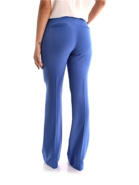 PANTALONI PALAZZO IN TESSUTO STRETCH CON CINTURA DONNA BLU