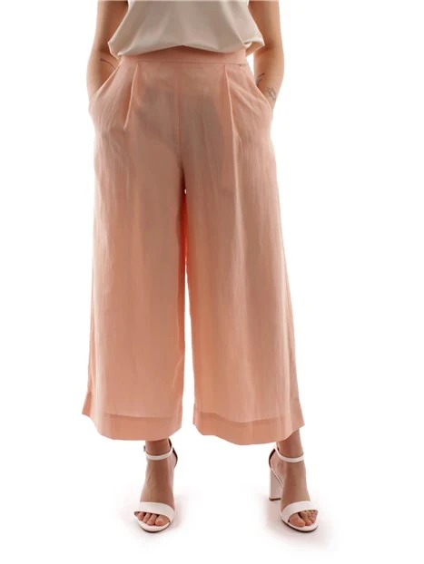 PANTALONI PALAZZO MISTO LINO DONNA ARANCIO