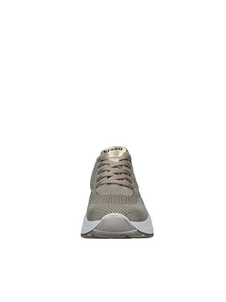 SNEAKERS PLATFORM TRAFORATE CON INSERTI DORATI DONNA BEIGE