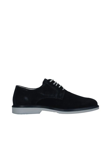 STRINGATE DERBY IN PELLE PUNTINATA UOMO BLU