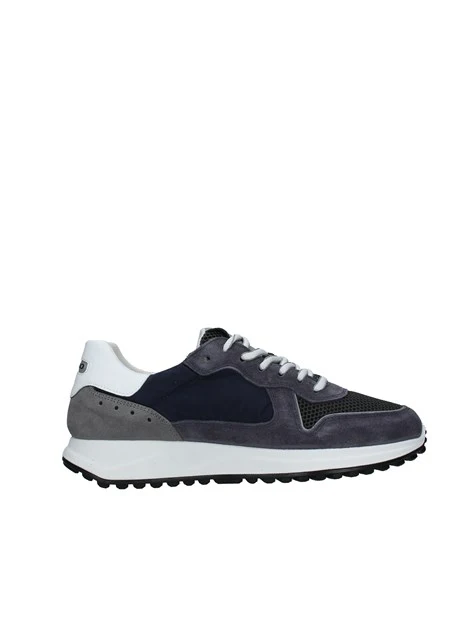 SNEAKERS PLATFORM SCAMOSCIATE CON LOGO UOMO BLU