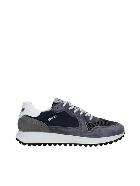 SNEAKERS PLATFORM SCAMOSCIATE CON LOGO UOMO BLU