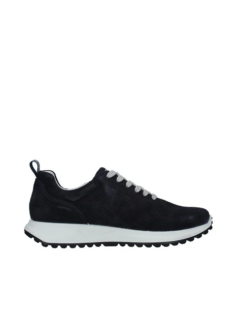 SNEAKERS BASSE SCAMOSCIATE CON FORI UOMO BLU