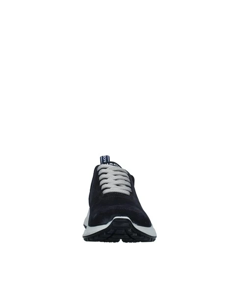 SNEAKERS BASSE SCAMOSCIATE CON FORI UOMO BLU