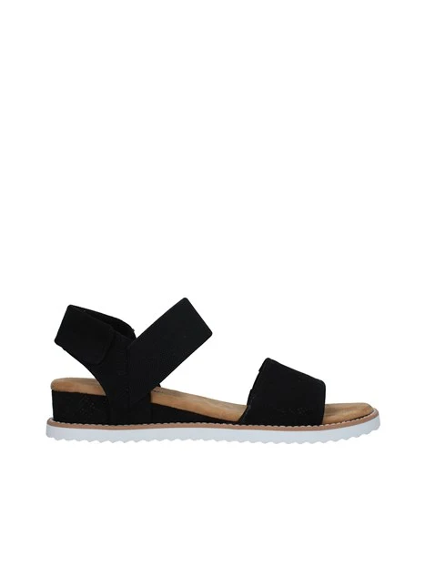 SANDALI CON ZEPPA CON FASCIA ELASTICA DONNA NERO