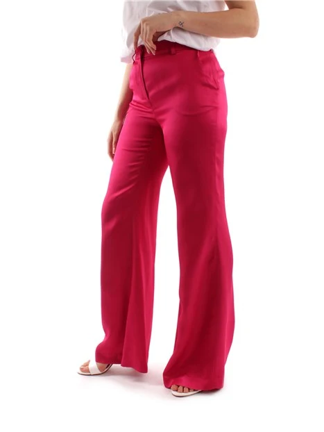 PANTALONI PALAZZO IN PURA VISCOSA DONNA FUCSIA