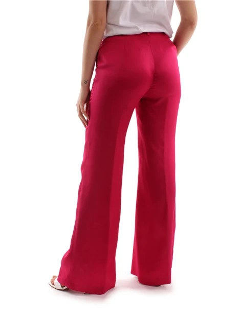 PANTALONI PALAZZO IN PURA VISCOSA DONNA FUCSIA