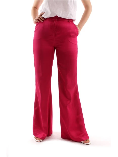 PANTALONI PALAZZO IN PURA VISCOSA DONNA FUCSIA