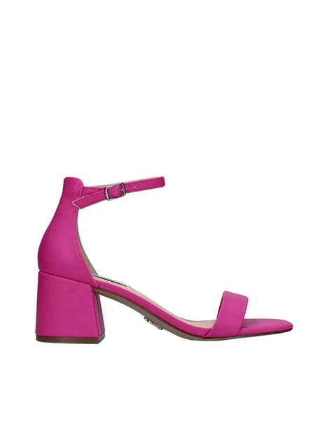 SANDALI TACCO ALTO LEA IN PELLE CON CINTURINO DONNA FUCSIA