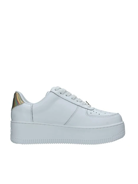 SNEAKERS PLATFORM CON LOGO DORATO DONNA BIANCO