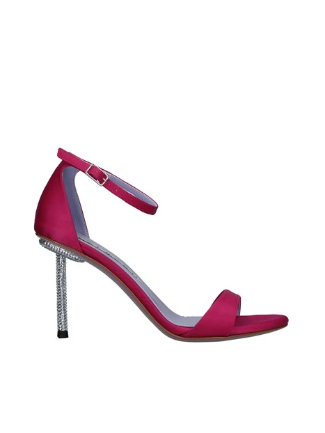 SANDALI TACCO ALTO IN STRASS DONNA FUCSIA