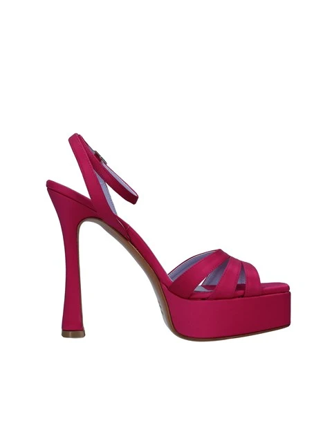 SANDALI TACCO ALTO IN RASO CON CINTURINO DONNA FUCSIA