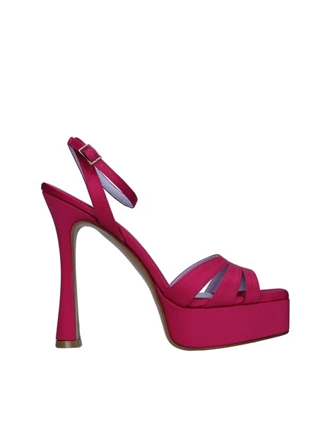 SANDALI TACCO ALTO IN RASO CON CINTURINO DONNA FUCSIA