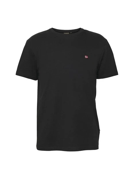 T-SHIRT MANICA CORTA LOGATA IN PURO COTONE UOMO NERO