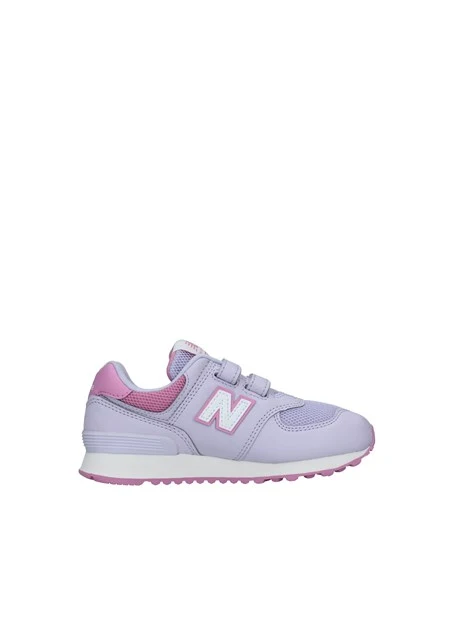 SNEAKERS BASSE CON STRAPPI 574 BAMBINA LILLA ROSA