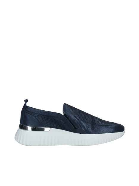 SNEAKERS SLIP ON CON ZEPPA TRAFORATA SENZA LACCI DONNA BLU