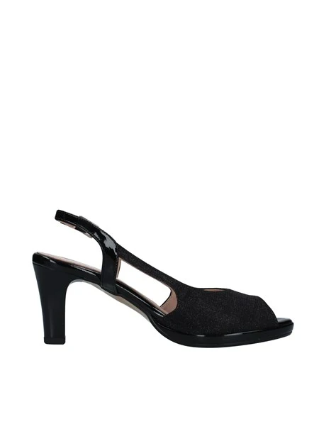 SANDALI TACCO ALTO IN VERNICE DONNA NERO