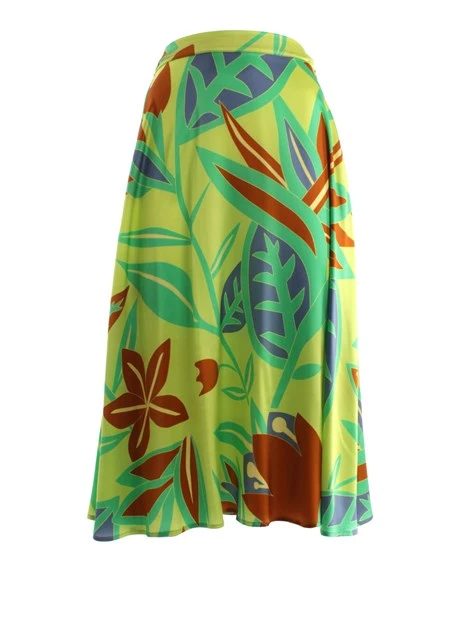 GONNA LUNGA CON FANTASIA FLOREALE MULTICOLORE DONNA VERDE