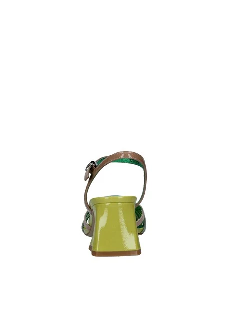 SANDALI TACCO ALTO CON FASCE COLORATE DONNA VERDE