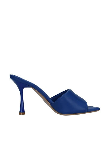 CIABATTE CON TACCO EFFETTO VERNICE DONNA BLU