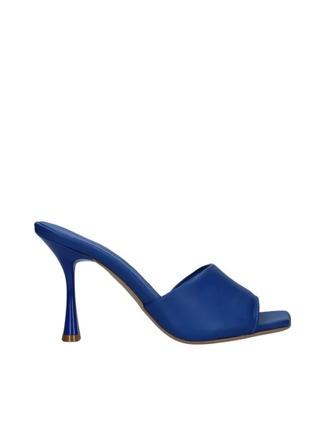 CIABATTE CON TACCO EFFETTO VERNICE DONNA BLU