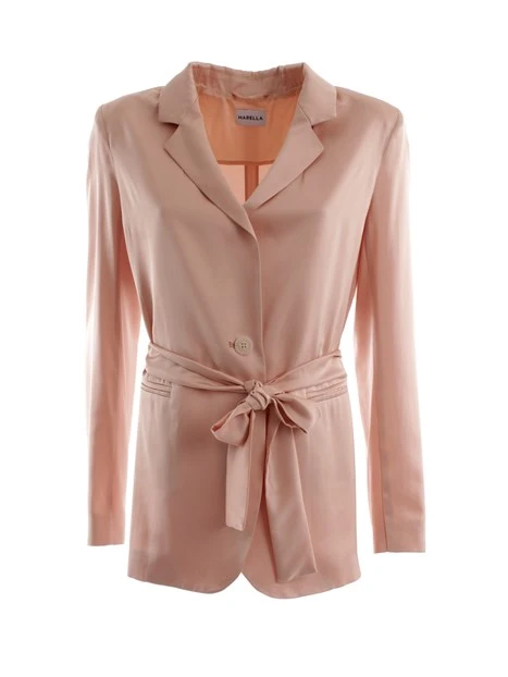 GIACCA BLAZER IN RASO CON CINTURA DONNA ROSA